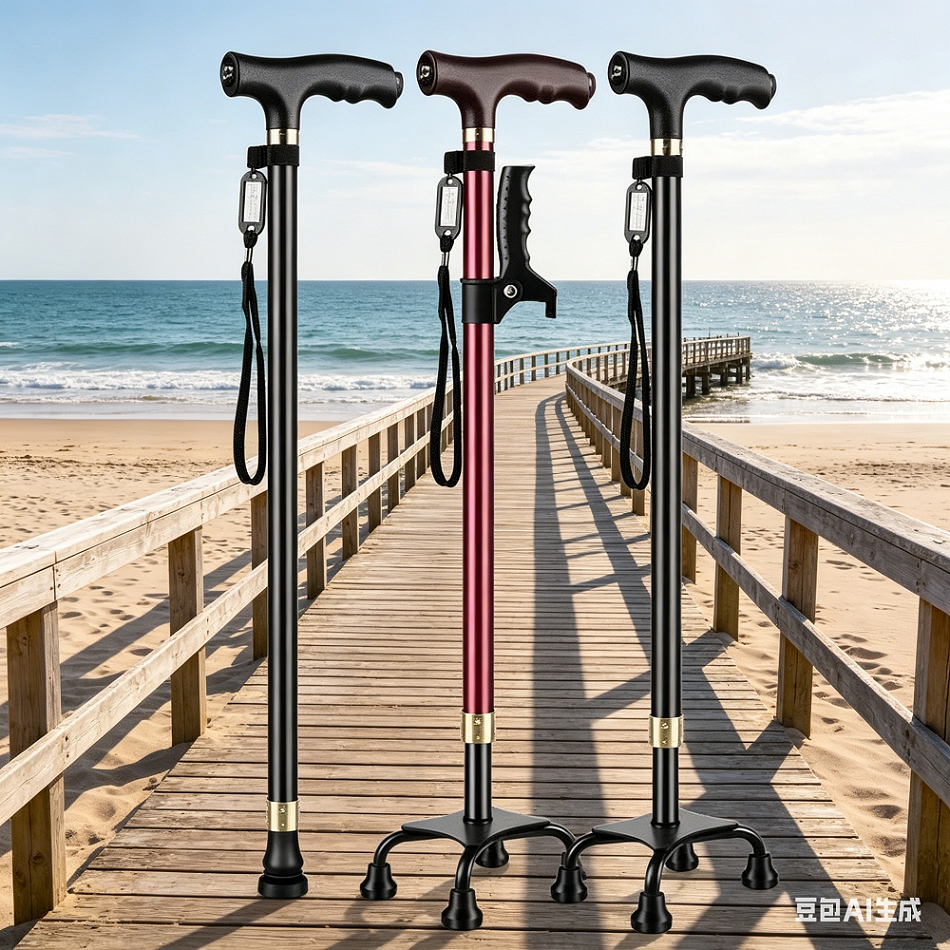 Elderly Crutches Shock-resistant Crutches Big Four-legged Cane、walking aid、walking cane、tongkat orang tua、tongkat lipat、 4 kaki、Foldable walking stick for elderly、tongkat kaki 4、拐杖椅子