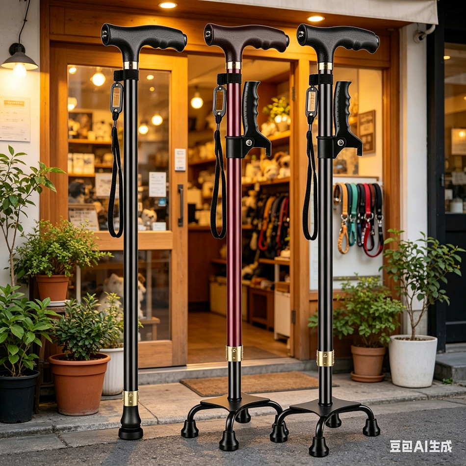 Elderly Crutches Shock-resistant Crutches Big Four-legged Cane、walking aid、walking cane、tongkat orang tua、tongkat lipat、tongkat 4 kaki、Foldable walking stick for elderly、tongkat kaki 4、拐杖椅子