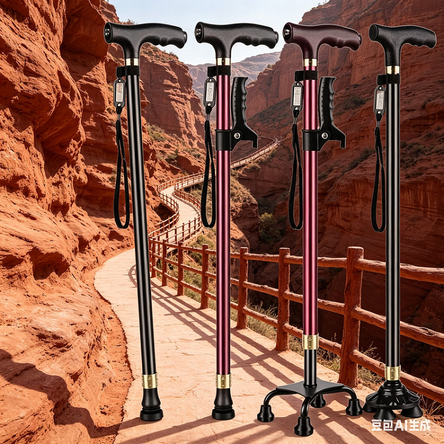 Elderly Crutches Shock-resistant Crutches Big Four-legged Cane、walking aid、walking cane、tongkat orang tua、tongkat lipat、 4 kaki、Foldable walking stick for elderly、tongkat kaki 4、拐杖椅子