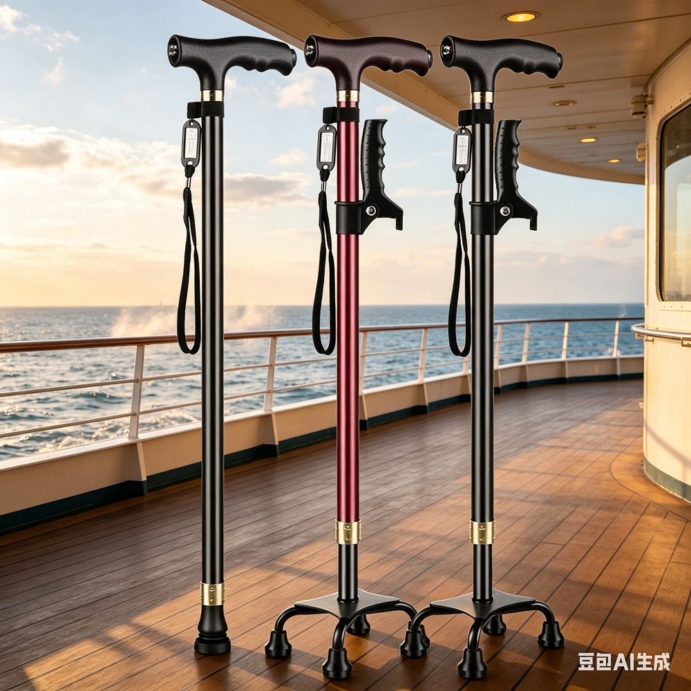 Elderly Crutches Shock-resistant Crutches Big Four-legged Cane、walking aid、walking cane、tongkat orang tua、tongkat lipat、tongkat 4 kaki、Foldable walking stick for elderly、tongkat kaki 4、拐杖椅子