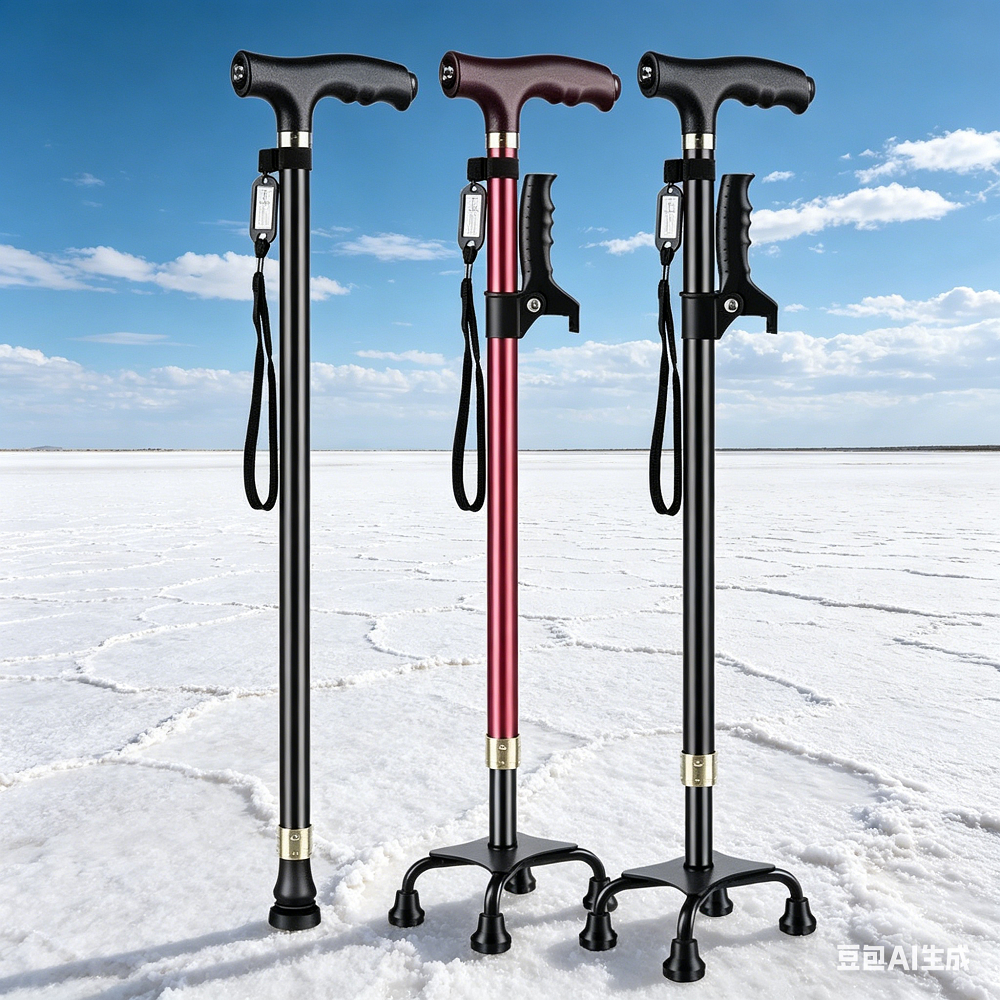 Elderly Crutches Shock-resistant Crutches Big Four-legged Cane、walking aid、walking cane、tongkat orang tua、tongkat lipat、 4 kaki、Foldable walking stick for elderly、tongkat kaki 4、拐杖椅子