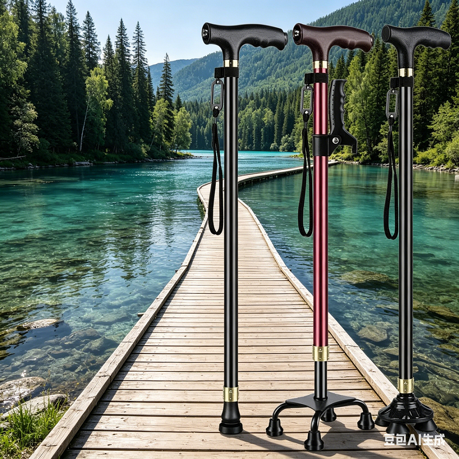 Elderly Crutches Shock-resistant Crutches Big Four-legged Cane、walking aid、walking cane、tongkat orang tua、tongkat lipat、 4 kaki、Foldable walking stick for elderly、tongkat kaki 4、拐杖椅子
