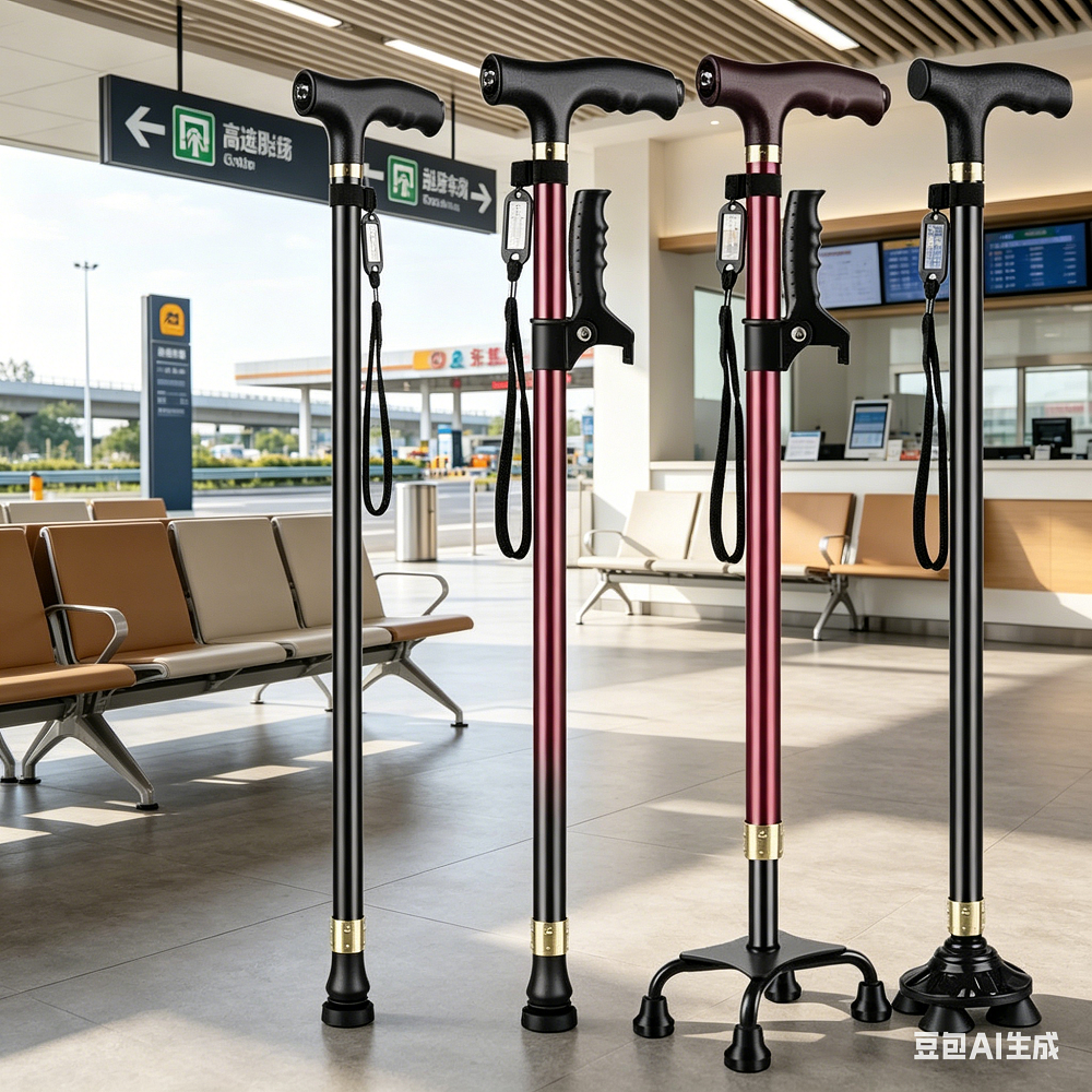 Elderly Crutches Shock-resistant Crutches Big Four-legged Cane、walking aid、walking cane、tongkat orang tua、tongkat lipat、tongkat 4 kaki、Foldable walking stick for elderly、tongkat kaki 4、拐杖椅子