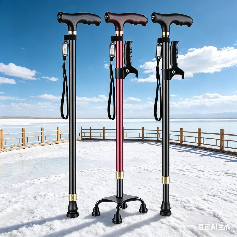 Elderly Crutches Shock-resistant Crutches Big Four-legged Cane、walking aid、walking cane、tongkat orang tua、tongkat lipat、 4 kaki、Foldable walking stick for elderly、tongkat kaki 4、拐杖椅子