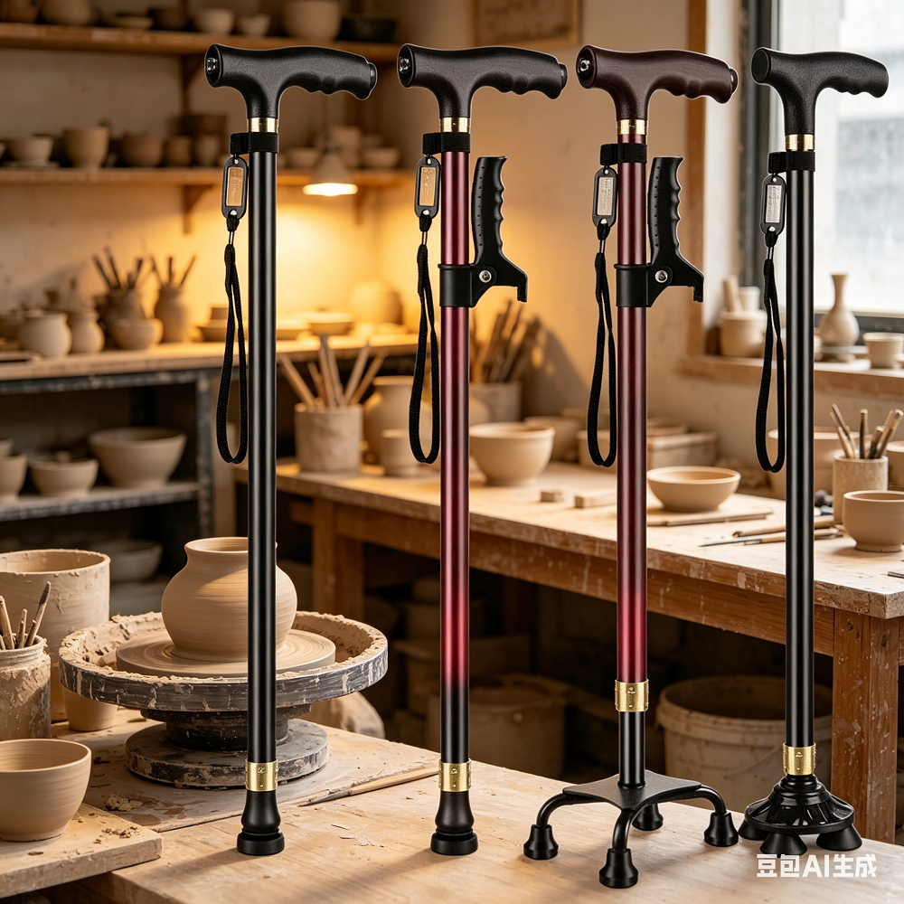 Elderly Crutches Shock-resistant Crutches Big Four-legged Cane、walking aid、walking cane、tongkat orang tua、tongkat lipat、tongkat 4 kaki、Foldable walking stick for elderly、tongkat kaki 4、拐杖椅子