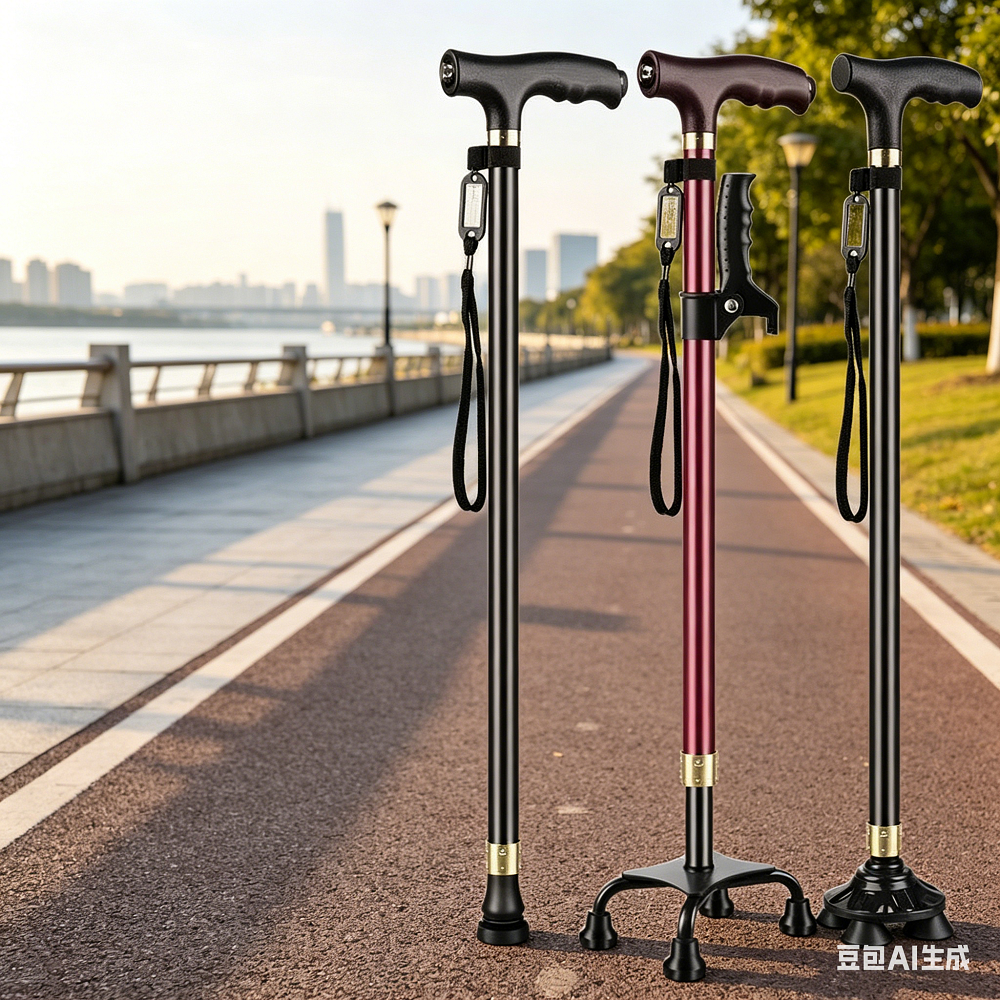 Elderly Crutches Shock-resistant Crutches Big Four-legged Cane、walking aid、walking cane、tongkat orang tua、tongkat lipat、tongkat 4 kaki、Foldable walking stick for elderly、tongkat kaki 4、拐杖椅子