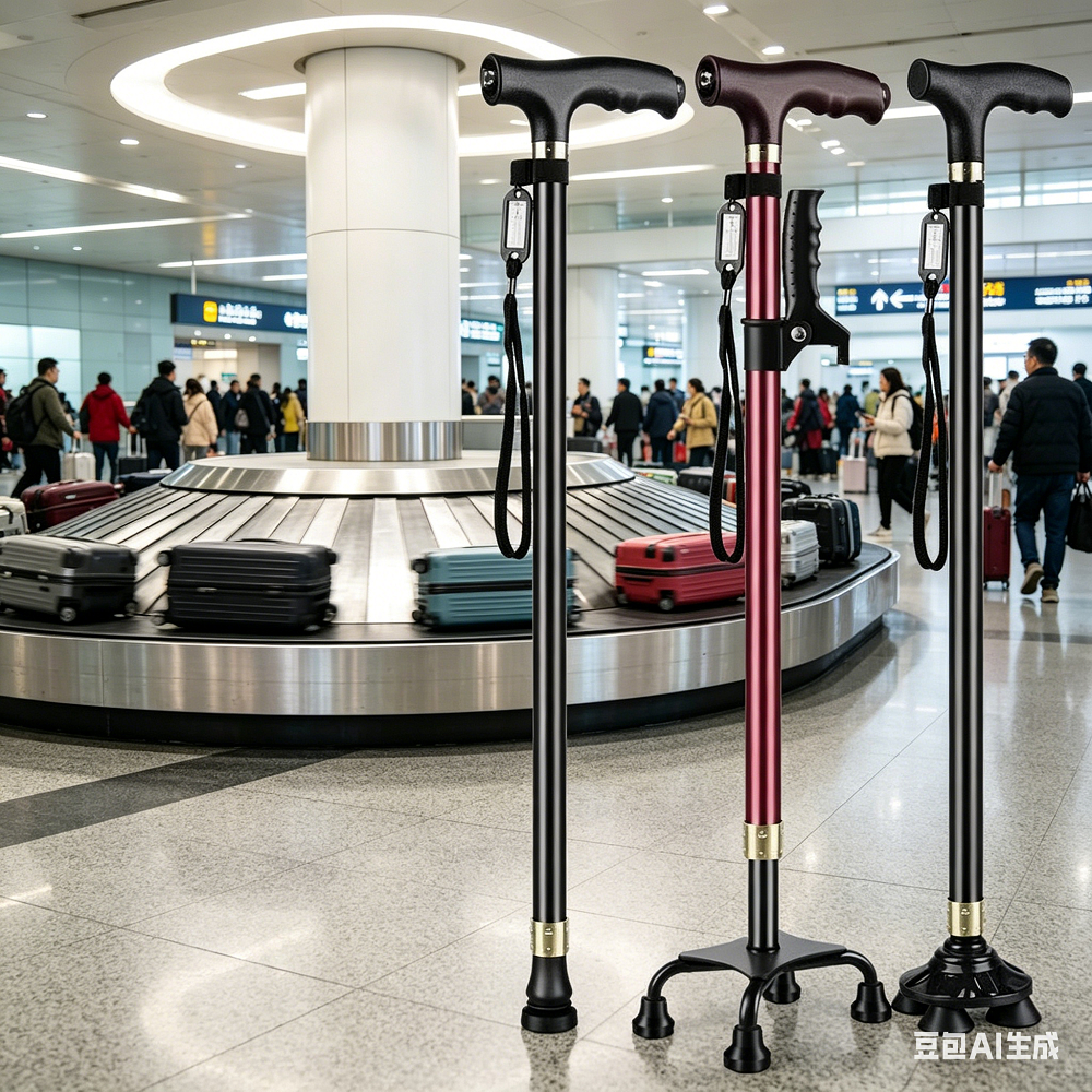 Elderly Crutches Shock-resistant Crutches Big Four-legged Cane、walking aid、walking cane、tongkat orang tua、tongkat lipat、tongkat 4 kaki、Foldable walking stick for elderly、 kaki 4、拐杖椅子