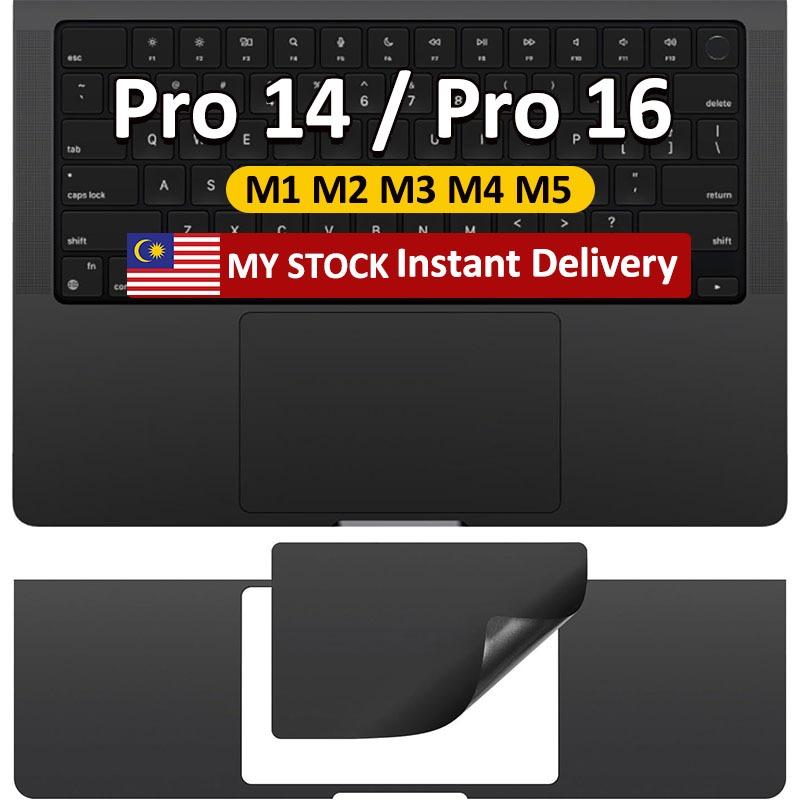 Space black palm holder protective skin sticker for MacBook Pro 14 M5 M4 M3 Pro/Max A2918 A2992 A3401 A3112 A3185 with touch ID anti scratch 2021 2026 Pro16 M1 M2