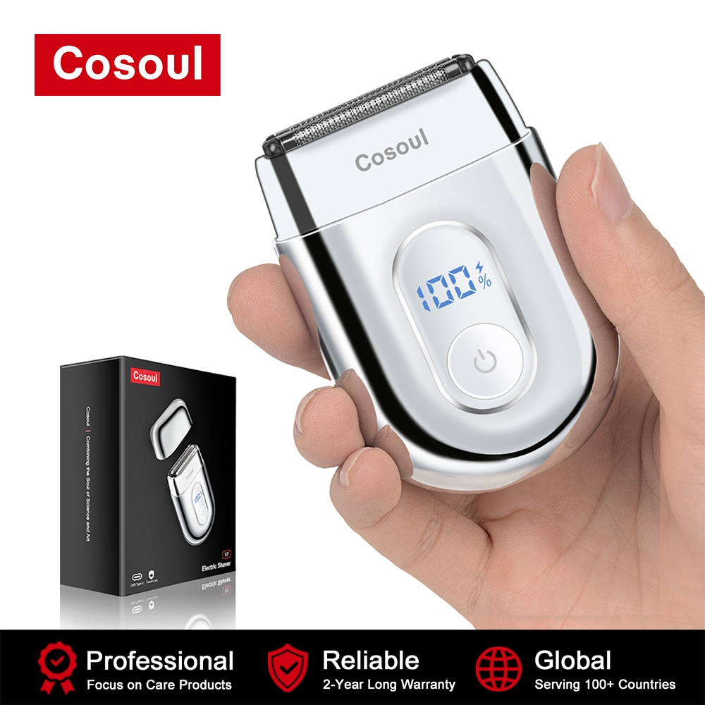 Cosoul Portable Shaver for Men Endurable Metal Mini for Men Rechargeable Reciprocating Razor for Man Foil Electric Beard Birthday Gift for Husband Boyfriend