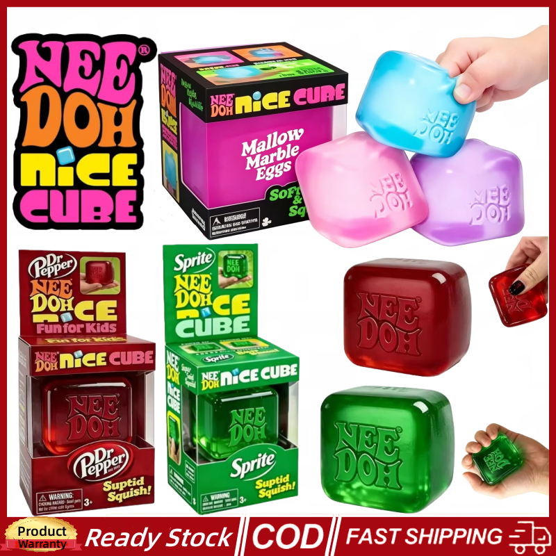 Local StockDr Pepper x NeeDoh Nice Cube Squishy Toys Soft Stress-Relief Sensory Squeeze Toy Rebound Release Anxiety Toys for Kids and Adults