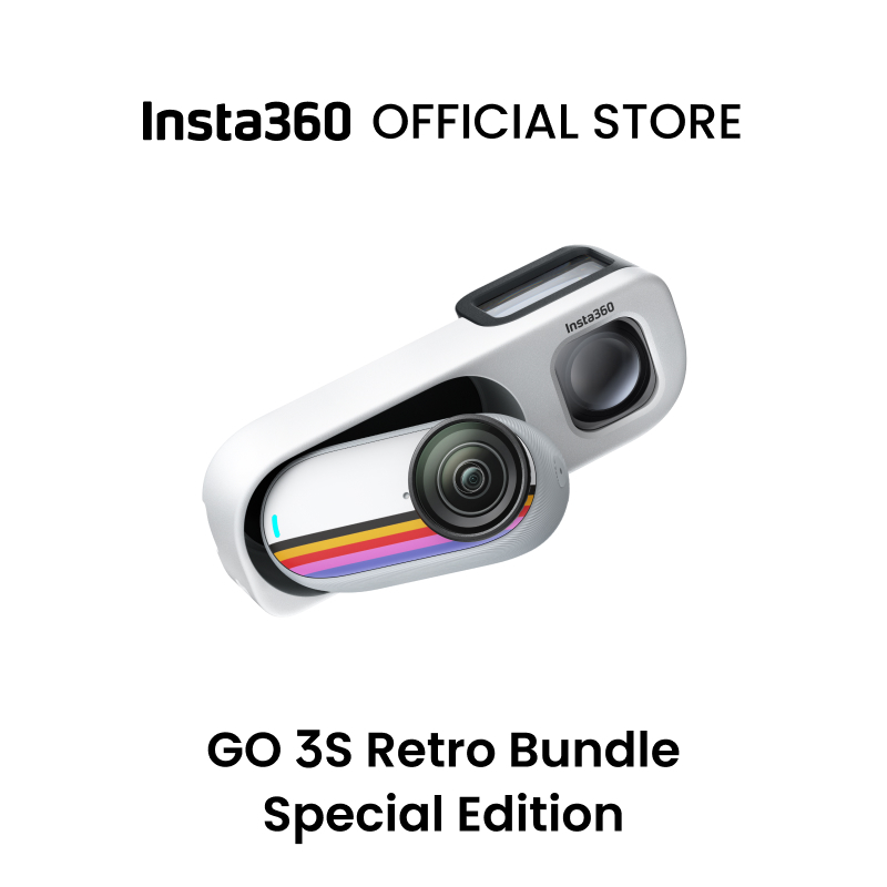 [NEW LAUNCH] Insta360 GO 3S Retro Bundle Special Edition 128GB Red - Small 4K Vlogging Camera, Hands-Free POV Cam, Retro Filters, 4K30fps, Extra Bttery, Lightweight Wearable