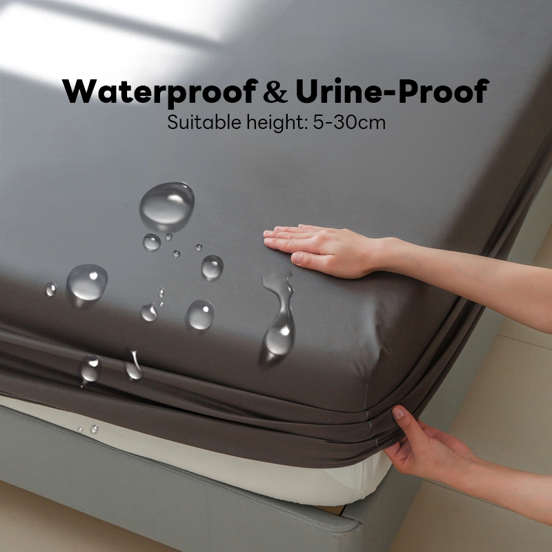 100% Waterproof Mattress Protector Luxury Brushed Fitted Bedsheet Soft Anti Bacterial Cadar Single Queen King Size