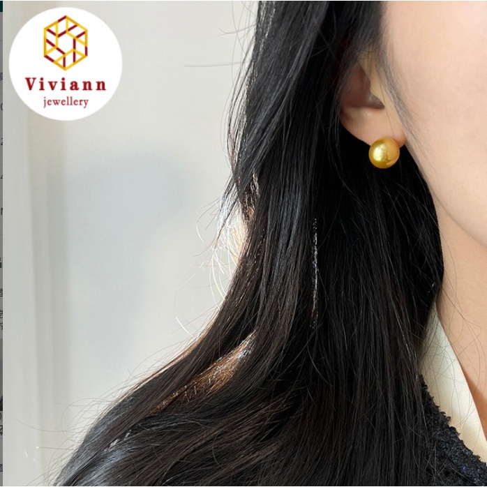 Viviann Gold Pearl Stud Earrings for Women | 925 Sterling Silver 14K Gold Plated | Elegant Classic Minimalist Dainty Pearl Studs | Fashion Jewelry for Daily Wear