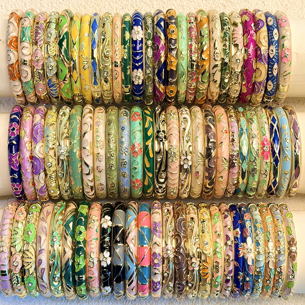 Vintage Enamel Flower Floral Leaf Crystal Evil Eye Bracelet Bangle Women Lucky Jewelry Party Gift Accessories