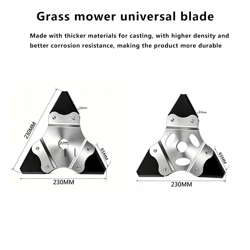10 Inch 3 Teeth Triangle Serrated Brush Cutter Blade Keluli Jepun SK5 Manganese Steel Heavy Duty Mata Mesin Rumput Tajam Tahan Lama Potong Rumput Tebal