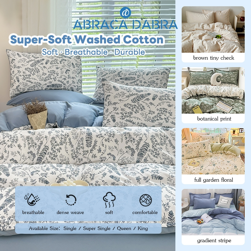 Abraca Dabra 4 In 1 Premium Cotton Fitted Bedsheet Set (Cadar Murah Hebat) & Quilt Cover High Quality