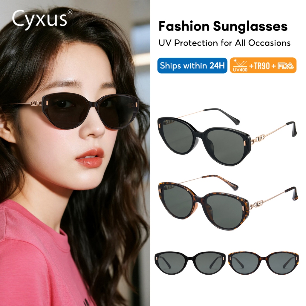 Cyxus Cat-Eye Sunglasses Style Function Fusion UV Blocking Trendy Frame Comfort Fit Unisex Design Multi-Scenario Daily Wear 1309