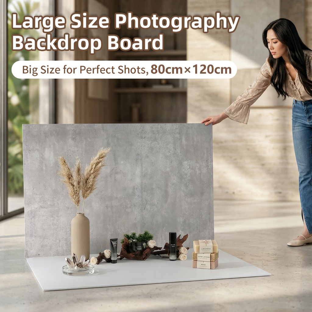 Selens Photography Backdrop Board 80x120cm Hard Background Double Sided 3D Texture Backdrop for Food Cosmetics Jewelry