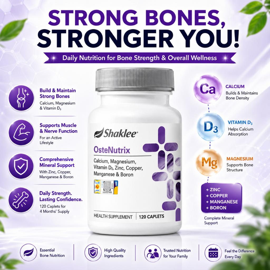 Original Shaklee OsteNutrix Calcium Vitamin D Tablets Support Bone Structure & Mobility