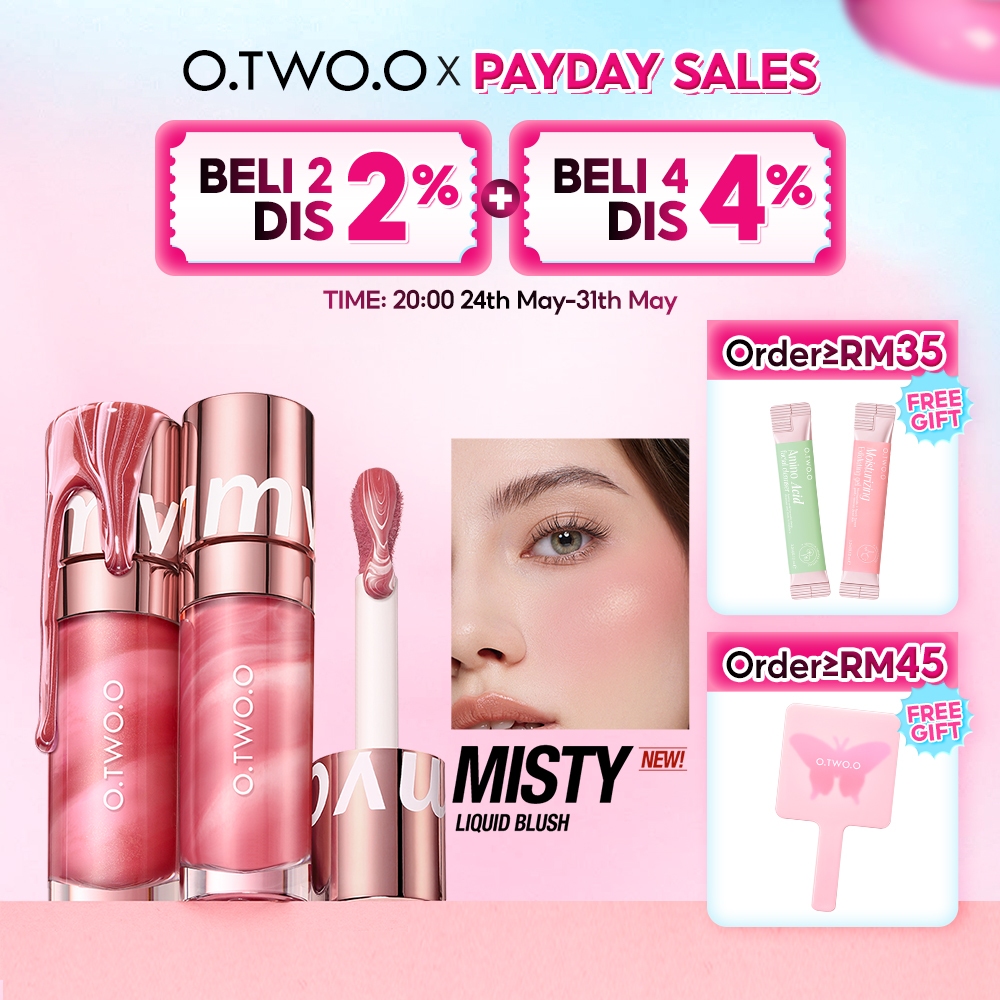 O.TWO.O Haute Blusher Dreamy Watercolor Blush On Pemerah Pipi Cecair 8 Colors