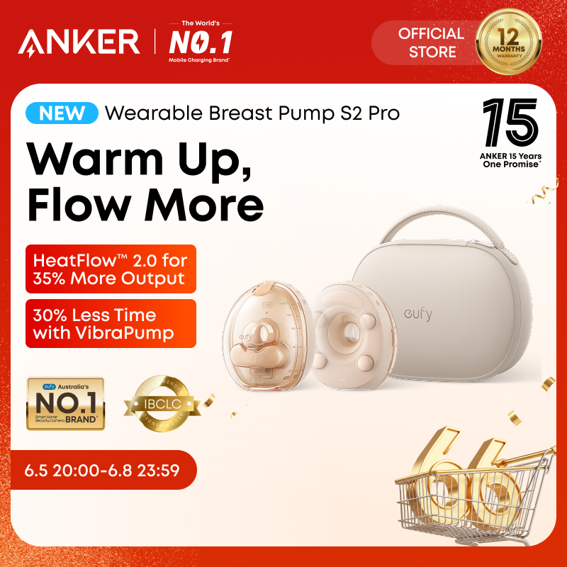 [2026 New] eufy S2 Pro Hands Free Wearable Breast Pump with HeatFlow 2.0 Technology and App Control