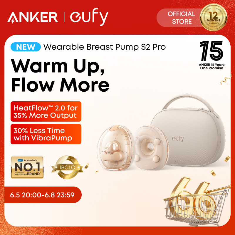 [2026 New] eufy S2 Pro Hands Free Wearable Breast Pump with HeatFlow 2.0 Technology and App Control