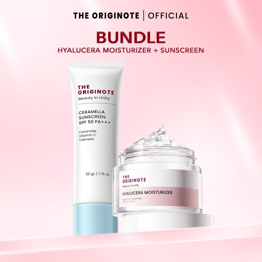 【Genuine Set】The Originote 2In1 Hyalucera Moisturizer Gel + Ceramella Sunscreen SPF 50 PA++++ Bundle | Ceramide Skin Nourish | MY Local Stock