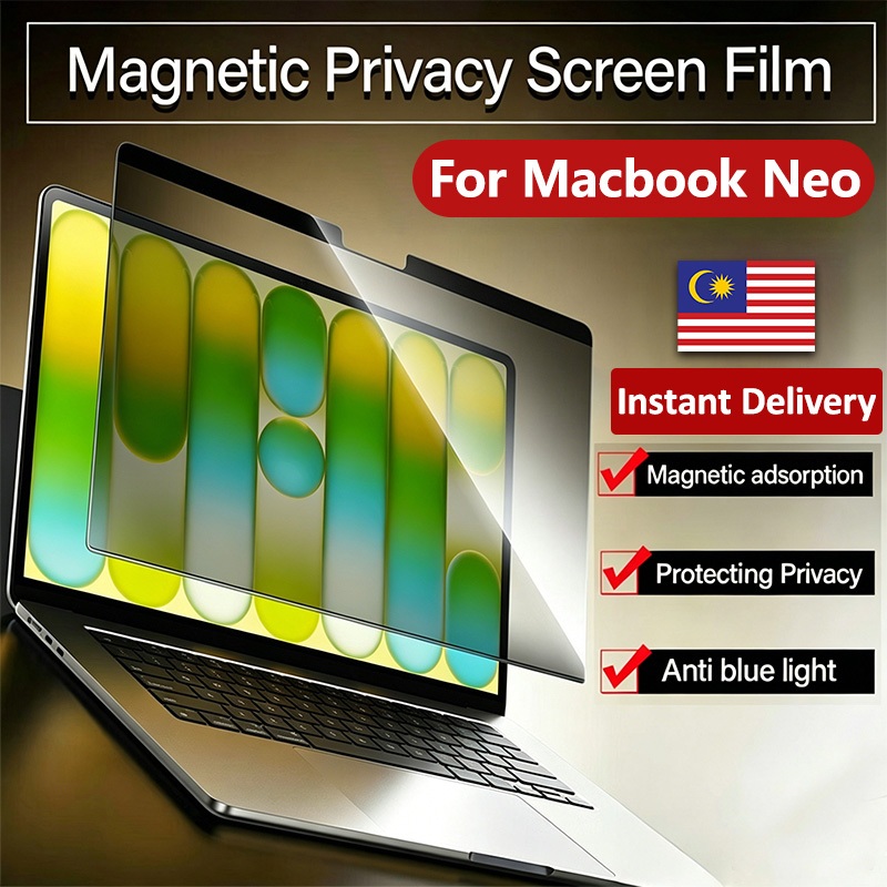 Magnetic Privacy/HD/Matte Screen Film for Macbook Neo 2026 Air M5 M4 13.6/15 inch A3240 A3241 Pro 14 M5 A3434 Anti Blue light Sticker Skin Pro 13 16 A2338 A2991