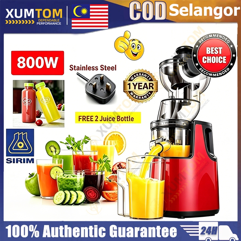 PONY⚡800W Electric Stainless Steel Fruit Vegetable Juicer Juice Extractor Blender Ready Stock Selangor Mesin Jus