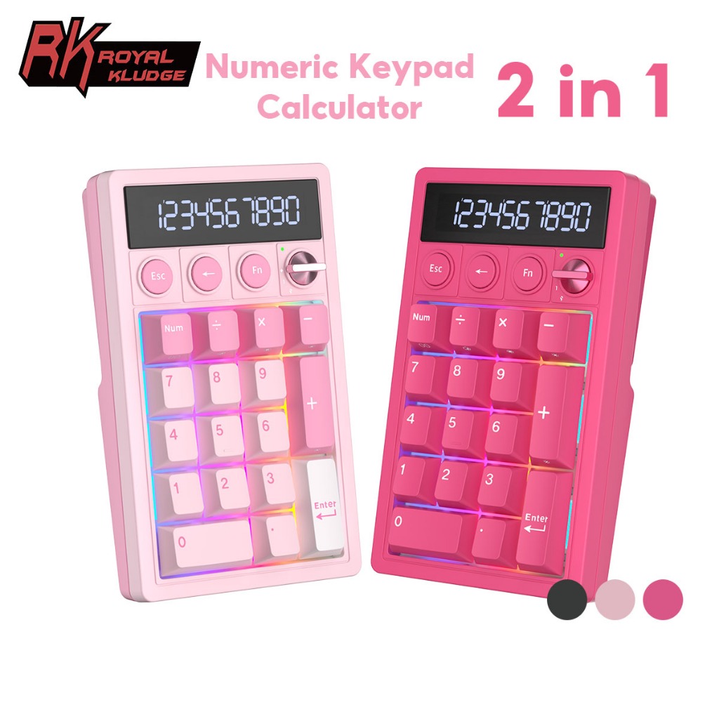 RK RK Royal Kludge M20 Numeric Keypad Calculator 2 In 1 With Toggle Knob Tri-mode Keypad Office Keyboard