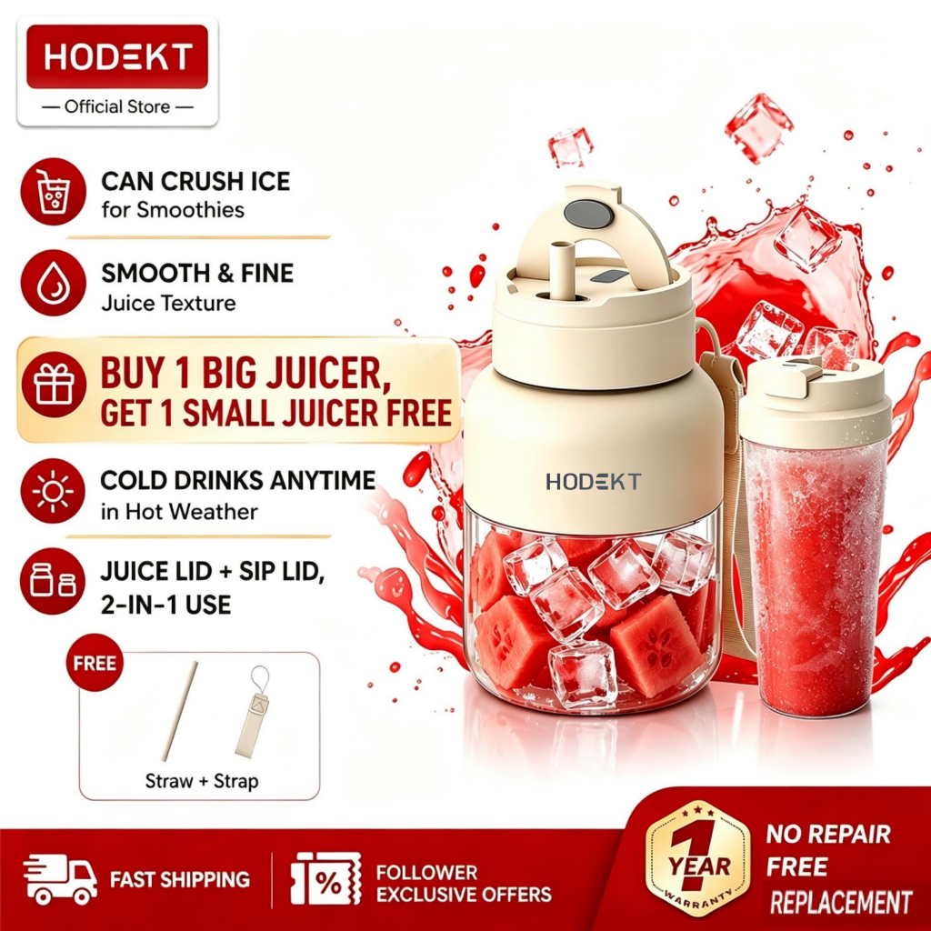 HODEKT Juicing Cup 1.5L Portable Outdoor Wireless Electric Juicer Blender Food processor