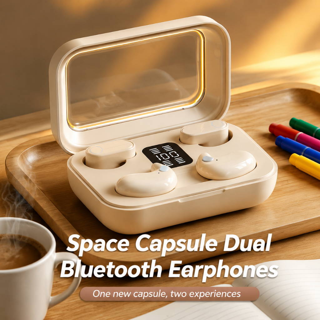 TWS Bluetooth 6.0 Earbuds, 4 in 1 Charging Case, HiFi Bass Wireless Earphones, 360° Spatial Sound, ENC Noise Cancelling, 99H Battery Life, Gaming Mode Low Latency