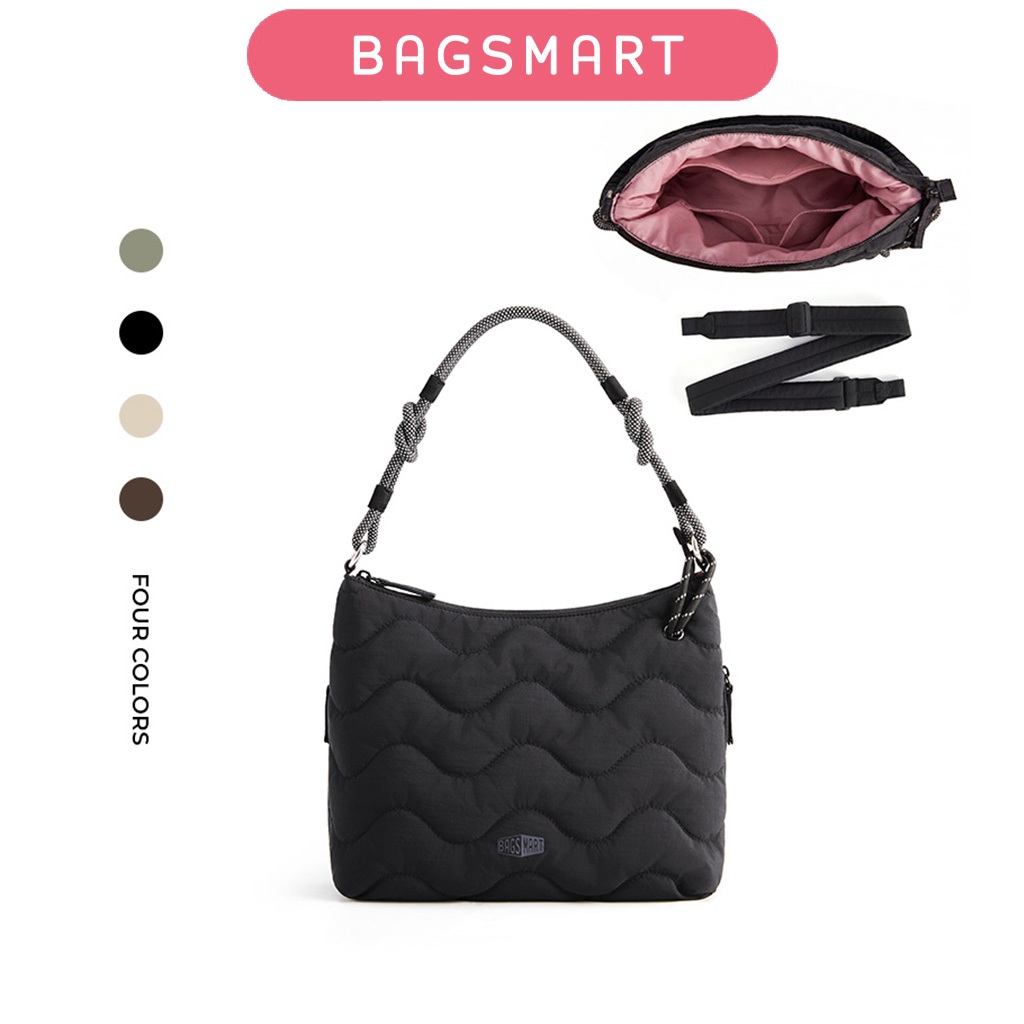 BAGSMART SOUND Shoulder Tote Bag Quilted Crossbody Bag Stylish Underarm Handbag Daily with Adjustable Strap