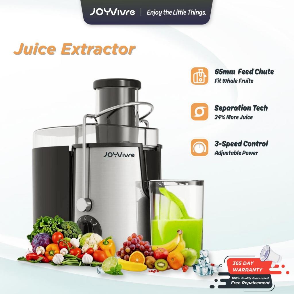 JOYVivre Juice Extractor - Detox Juice Maker for Natural Glow, Mesin Jus Buah & Sayur Premium, Easy Clean, Stainless Steel