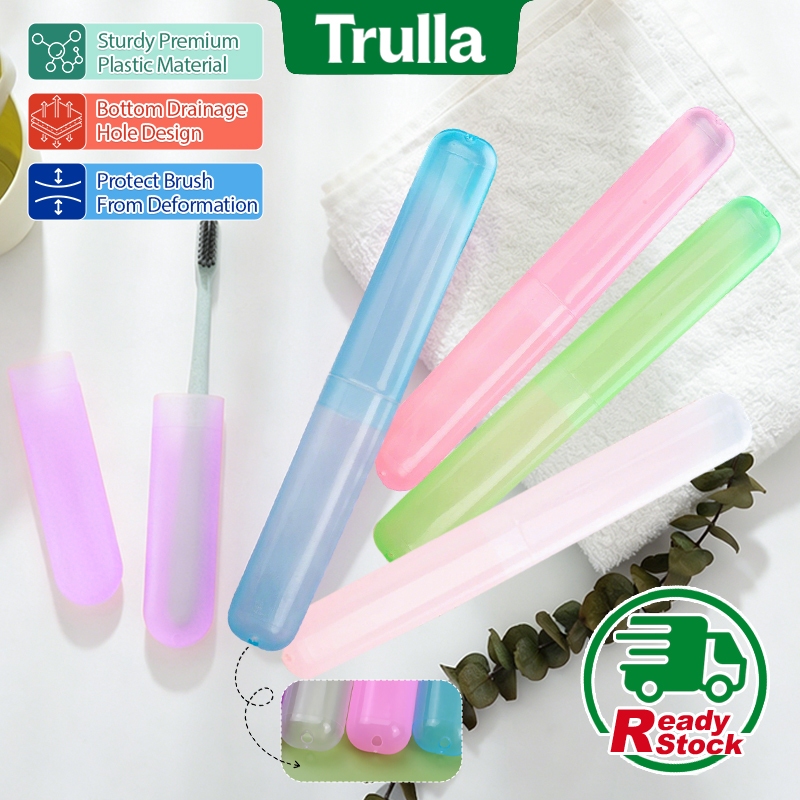 TRULLA Portable Travel Toothbrush Case Plastic Dustproof Toothbrush Storage Holder Protective Toothbrush Box 牙刷收纳盒