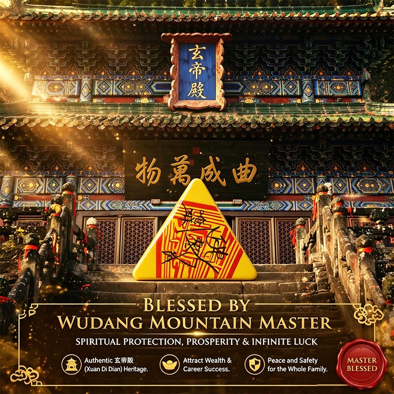 Blessed Safety Fortune Triangle Talisman, Good Luck Transfer Amulet for Wealth Career Protection, Portable Spiritual Lucky Charm for Family Peace