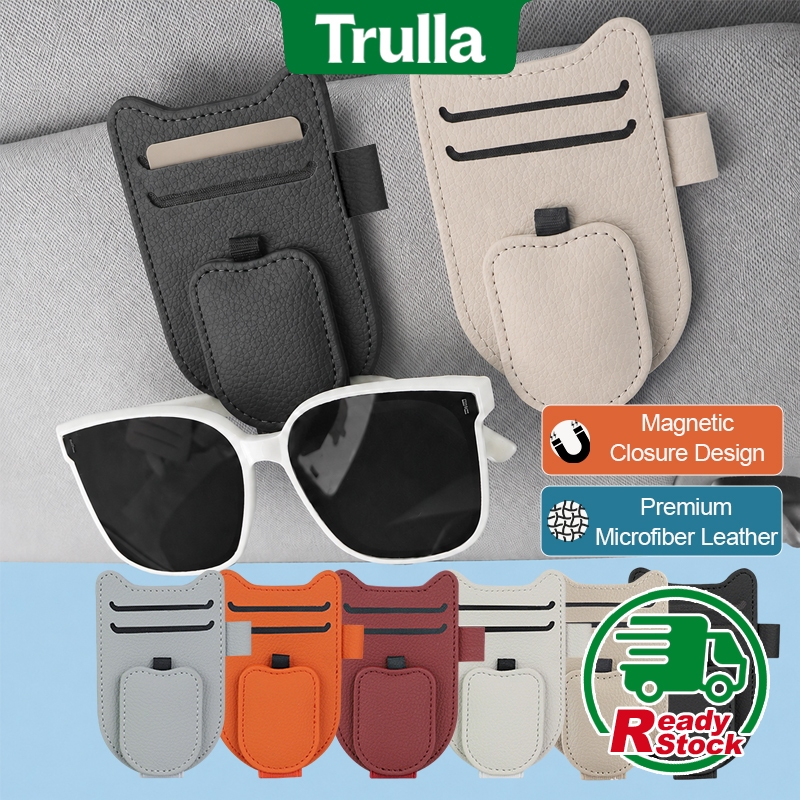 TRULLA Multifunctional Car Sun Visor Organizer, Sunglasses Holder Clip, Vehicle Card Ticket Pen Storage Holder 车载眼镜夹