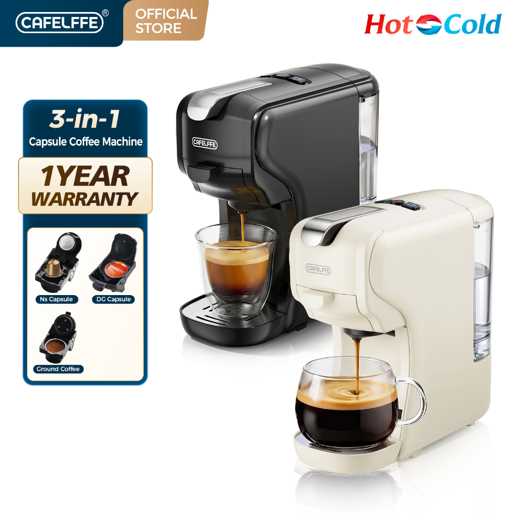 Cafelffe Nespresso Coffee Machine 3 In 1 Coffee Maker For Nespresso Capsule Dolce Gusto Capsule and Ground Coffee