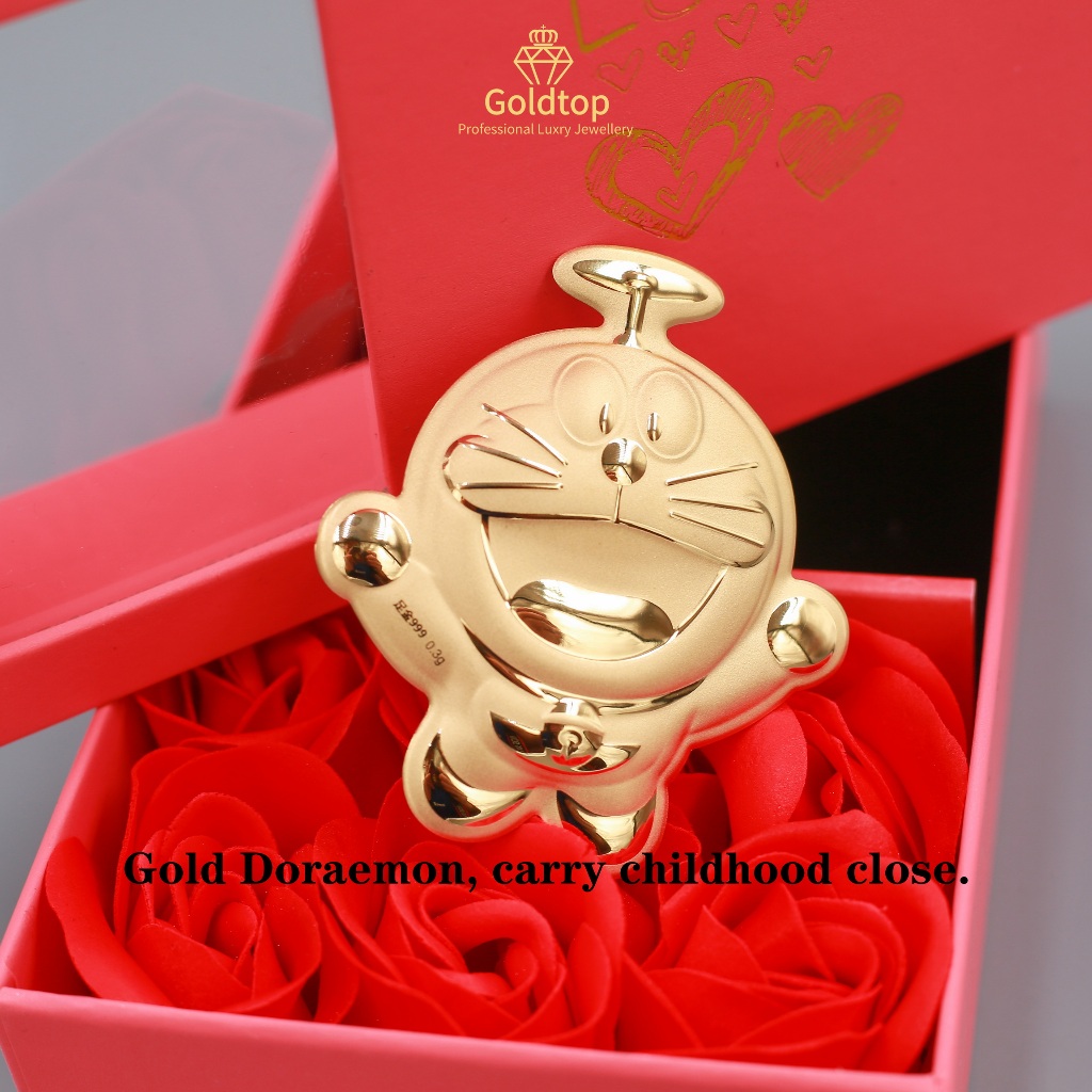 【Goldtop】Rare Classic 999 Pure Gold Doraemon(0.3g)-Embracing Childhood Memories-Gold Bar-2025 Global Limited Edition