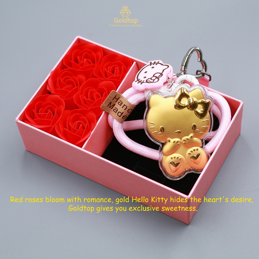 【Goldtop】Iridescent Au 999.9 Pure Gold Hello Kitty Gold Bar (0.3g)-50th Anniversary from&hellip;