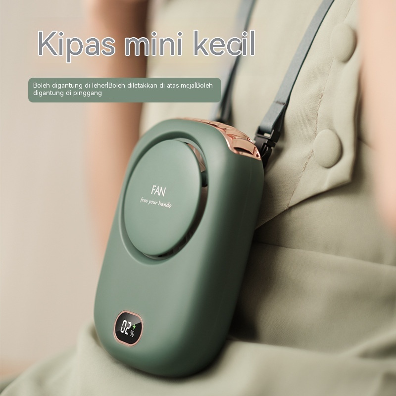 Keperluan musim panas √ Kipas gantung leher baharu, kipas tanpa bilah untuk digantung di pinggang, dikuasakan oleh USB dengan aliran udara yang kuat dan penunjuk bateri, kipas leher mudah alih.