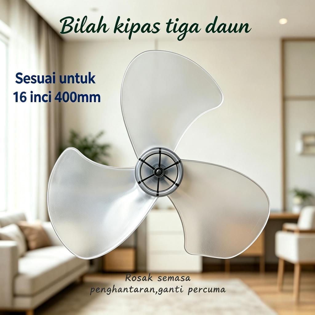16-Inch Universal Thickened High-Power Three-Blade Replacement Fan Blade Suitable for Floor Fan and Table Fan