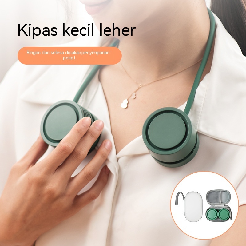 Kipas leher penyejuk ais berkualiti tinggi, kipas mini tanpa bilah, mudah alih USB, penyimpanan kreatif, kipas leher penyejuk yang praktikal.