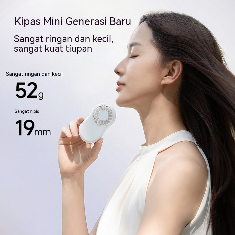 Kipas poket berkualiti tinggi, kipas mini, kipas mudah alih boleh dicas semula melalui USB, kecil luaran dengan pelarasan angin 5 kelajuan.