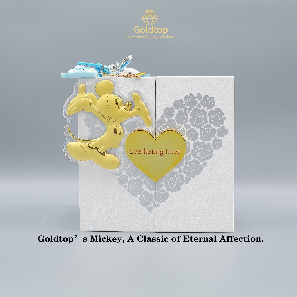 Goldtop Mickey Timeless 999 Pure Gold Jewelry Set（0.3g)-Endless Childhood Joy-999 Pure Gold&hellip;