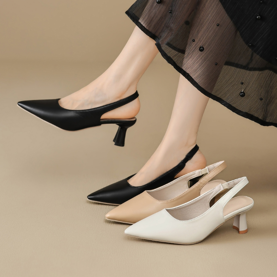 【888 Shoes Ready Stock】Kasut Tumit Tinggi Wanita Slingback Pointed Heels Women Office Shoes Kasut Raya