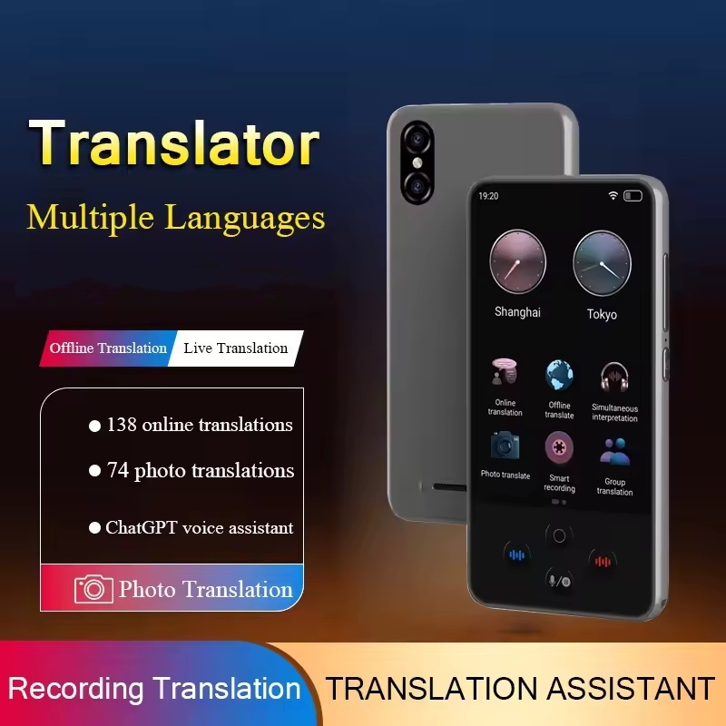 Portable Translator S85 Pro WiFi 138 Language Online Offline Smart Recording Translate ChatGPT Voice Photo Group Translation