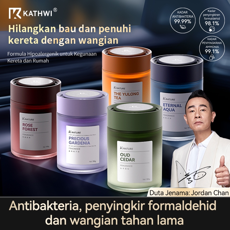 KATHWI K-nature New Scent Car Fragrance, Yu Long Tea,Eternal Water,Oud Cedar,Precious Gardenia,Rose Forest, long-lasting pleasant fragrance, the latest luxury car fragrance 180g
