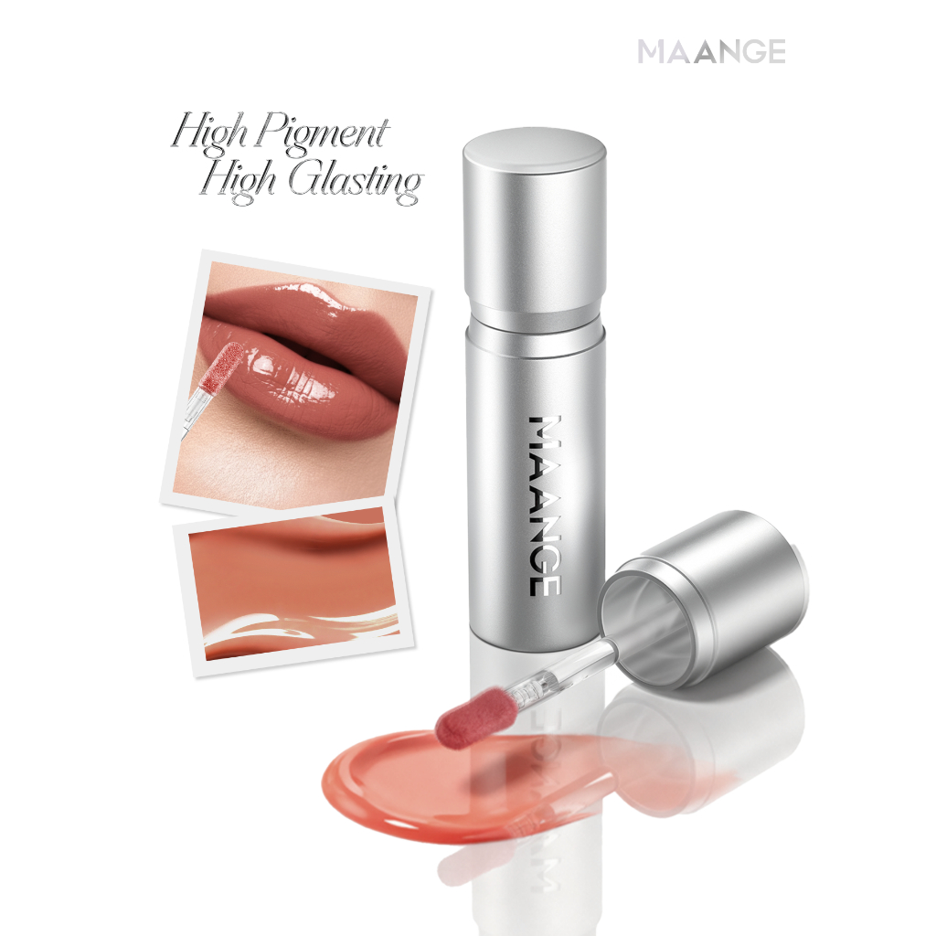MAANGE Glazing Stain Lip Gloss 24 Colors High Pigment Long Lasting Waterproof Glossy Lip Tint Transferproof Smudgeproof Lip Makeup