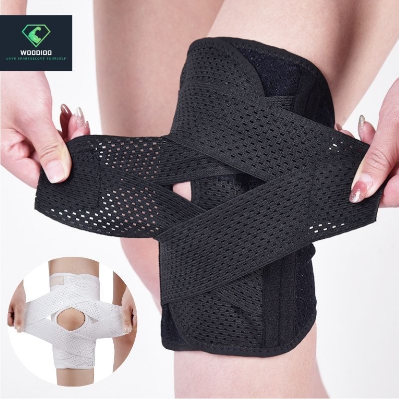WOODIOO Knee Guard Support Compression Adjustable Knee Pad for Gym Running Fitness Badminton Basketball Leg Brace